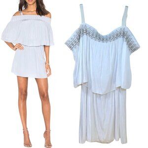 Ramy Brook, Women's ‘Sadie’ Mini Dress, Off-Shoulder, Embroidered, White X-Small